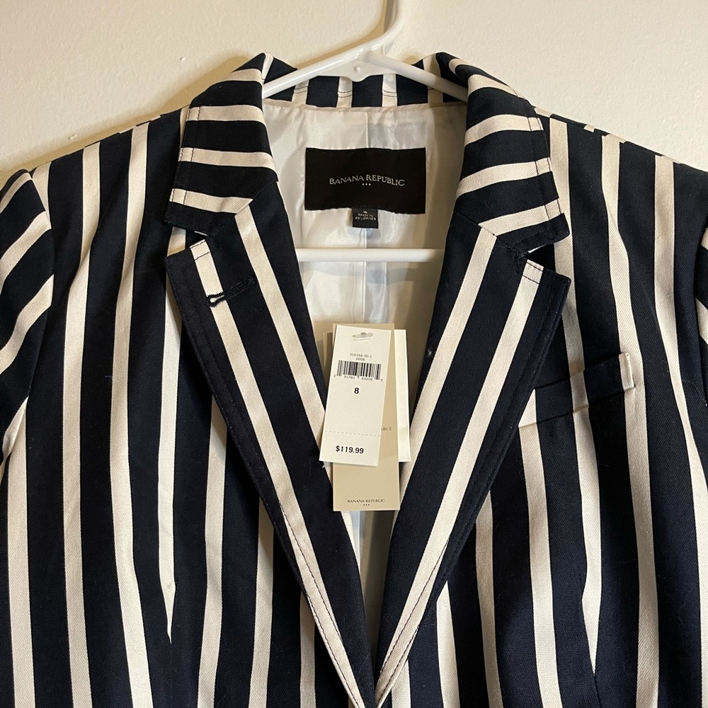 Banana Republic Navy Stripped Blazer